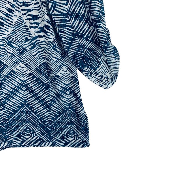 v- neck zipper collar 3/4 sleeve t-shirt top  blouse size med Marie Claire - Picture 12 of 16